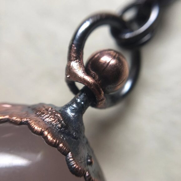 Star Rose Quartz Necklace/Reversible Spinning Amulet by Query Eve - Picture 4 of 11